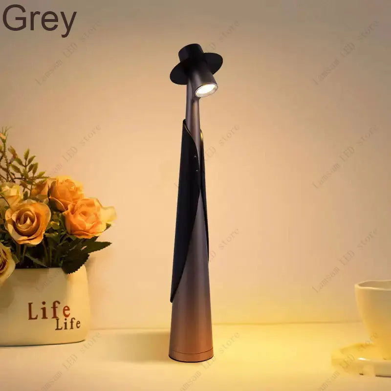 Fashionable Man Lamp USB Rechargeable Tricolored LED Desk Lamp Elegant Slim Stick Light Unique Portable Dimmable Reading Lamp